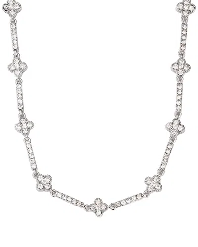 Adornia Crystal Clover Tennis Necklace In Metallic