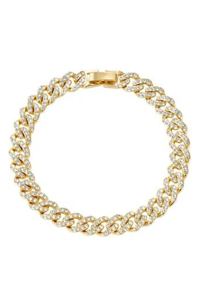 Adornia Crystal Curb Chain Bracelet In Gold