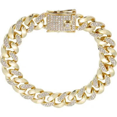 Adornia Crystal Curb Chain Bracelet In Gold