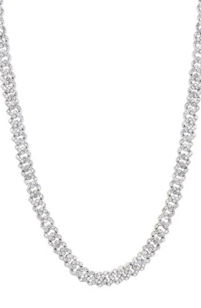 Adornia Crystal Curb Chain Necklace In Silver