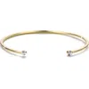 Adornia Crystal Endcap Cuff Bracelet In Gold