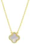 Adornia Crystal Halo Clover Pendant Necklace In Gold
