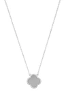 Adornia Crystal Halo Clover Pendant Necklace In Silver