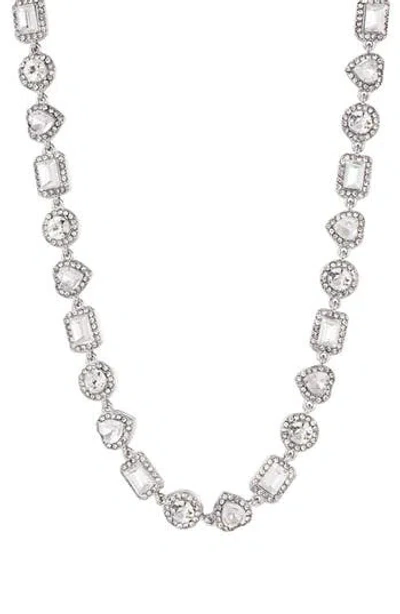 Adornia Crystal Halo Station Necklace