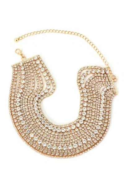 Adornia Crystal Layered Choker Necklace In Gold