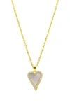 Adornia Crystal Mother Of Pearl Pendant Necklace In Gold