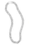 Adornia Crystal Pavé Curb Link Chain Anklet In Silver