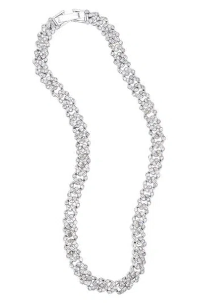 Adornia Crystal Pavé Curb Link Chain Anklet In Silver