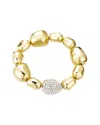 Adornia Crystal Pebbled Stretch With Crystal Center Bracelet In Gold
