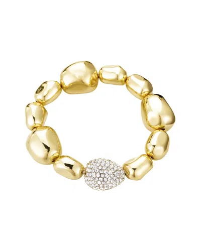 ADORNIA ADORNIA CRYSTAL PEBBLED STRETCH WITH CRYSTAL CENTER BRACELET