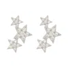 Adornia White Rhodium Plated Swarovski Crystal Shooting Star Earrings In Silver