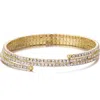 Adornia Gold Plated Triple Coil Crystal Tennis Stretch Bracelet In Gold