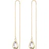 Adornia Crystal Teardrop Threader Earrings In Gold