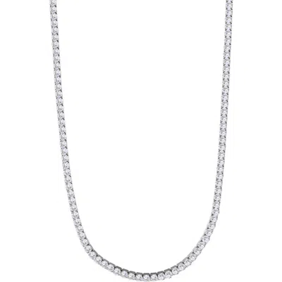 Adornia Crystal Tennis Necklace In Silver