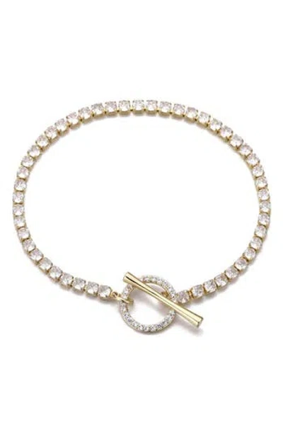 Adornia Crystal Toggle Bracelet In Gold