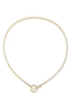 Adornia Crystal Toggle Necklace