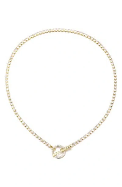Adornia Crystal Toggle Necklace