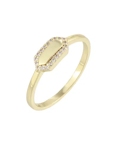 Adornia Cubic Zirconia 14k Yellow Gold-plated Hexagon Ring
