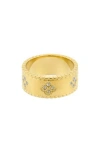 Adornia Cubic Zirconia Clover Band Ring In Gold