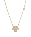 Adornia 14k Gold Plated Cz Clover Necklace