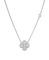 Adornia Cubic Zirconia Clover Pendant Necklace In Metallic