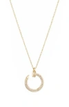 Adornia Cubic Zirconia Curved Nail Pendant Necklace