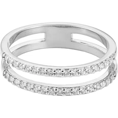 Adornia Cubic Zirconia Double Band Ring In Metallic