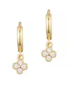 Adornia Cubic Zirconia Extra Mini Clover Dangle Huggie Earrings