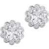 Adornia Cubic Zirconia Floral Halo Stud Earrings