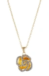 Adornia Plated Crystal Encrusted Flower Pendant Necklace In Gold