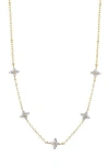 Adornia Cubic Zirconia Flower Station Necklace