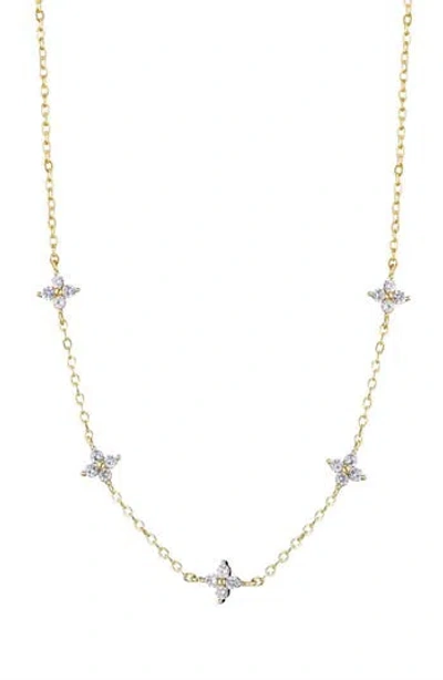 Adornia Cubic Zirconia Flower Station Necklace