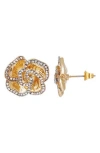 Adornia Cubic Zirconia Flower Stud Earrings In Gold