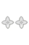 Adornia Cubic Zirconia Flower Stud Earrings In Metallic