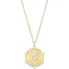 Adornia Cubic Zirconia Fluted Disc Pendant Necklace In Gold