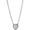 Adornia Cubic Zirconia Halo Heart Pendant Necklace In Metallic