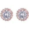 Adornia Cubic Zirconia Halo Stud Earrings In Pink
