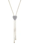 Adornia Cubic Zirconia Heart Bolo Necklace In Gold