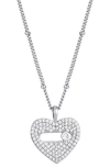 Adornia Cubic Zirconia Heart Pendant Necklace In Silver