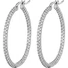 Adornia Cubic Zirconia Inside Out Hoop Earrings In Silver