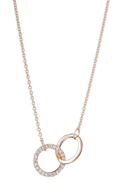 Adornia Cubic Zirconia Interlocking Circle Pendant Necklace In Pink