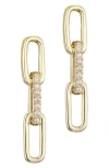 Adornia Cubic Zirconia Mini Paperclip Drop Earrings