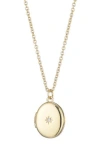 Adornia Cubic Zirconia Oval Locket Pendant Necklace