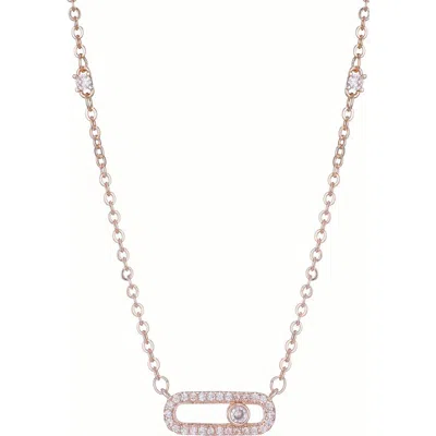 Adornia Cubic Zirconia Pendant Necklace In Pink