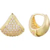 Adornia Cubic Zirconia Purse Hoop Earrings In Gold