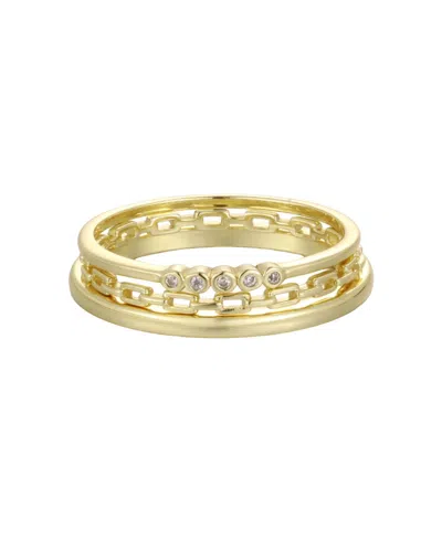 Adornia Cubic Zirconia Stackable Ring, 3-piece Set In Gold