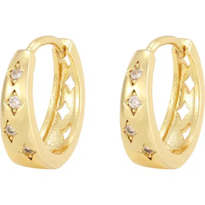 Adornia Cubic Zirconia Star Huggie Hoop Earrings In Gold
