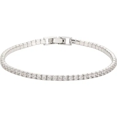 Adornia Cubic Zirconia Tennis Bracelet In Silver
