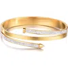Adornia Tarnish Resistant 18k Gold Plated Chunky Nail Bangle In Gold