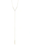 Adornia 14k Gold Plated Crystal Y Lariat Necklace In Gold